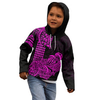 Hawaii Kakau Kid Hoodie Polynesian Floral Tribal Purple Version LT9 - Polynesian Pride