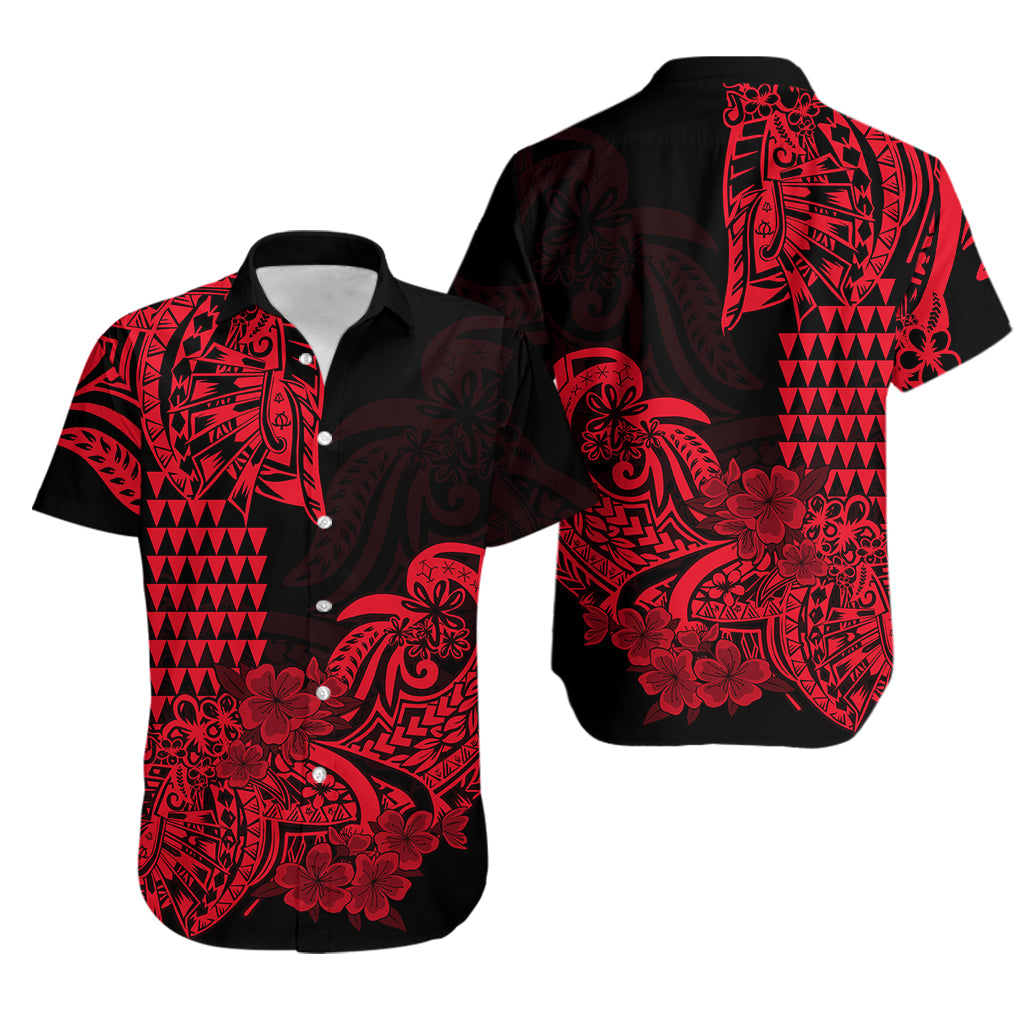 Hawaii Kakau Hawaiian Shirt Polynesian Floral Tribal Red Version LT9 Red - Polynesian Pride