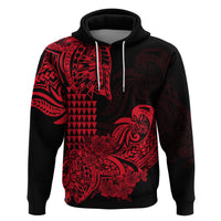 Hawaii Kakau Hoodie Polynesian Floral Tribal Red Version LT9 - Polynesian Pride