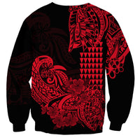 Hawaii Kakau Sweatshirt Polynesian Floral Tribal Red Version LT9 - Polynesian Pride