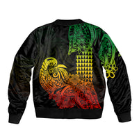 Hawaii Kakau Bomber Jacket Polynesian Floral Tribal Reggae Version LT9 - Polynesian Pride