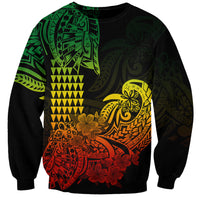 Hawaii Kakau Sweatshirt Polynesian Floral Tribal Reggae Version LT9 Unisex Reggae - Polynesian Pride