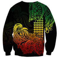 Hawaii Kakau Sweatshirt Polynesian Floral Tribal Reggae Version LT9 - Polynesian Pride