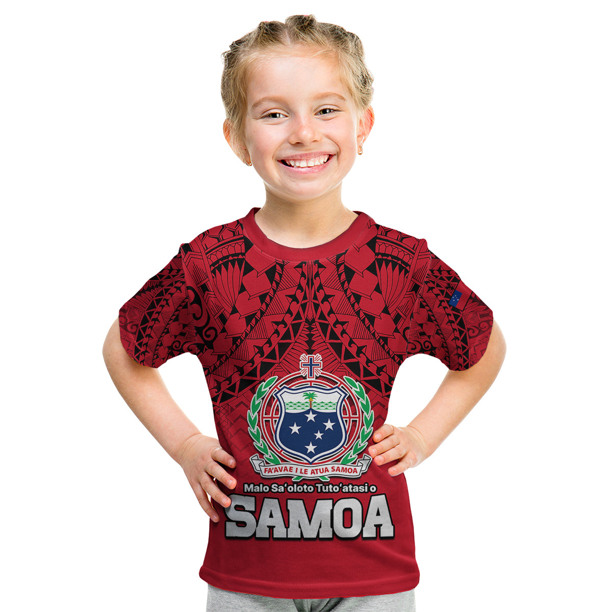 Polynesian Independent State of Samoa Red Kid T Shirt LT9 Youth XL Size14 - Polynesian Pride