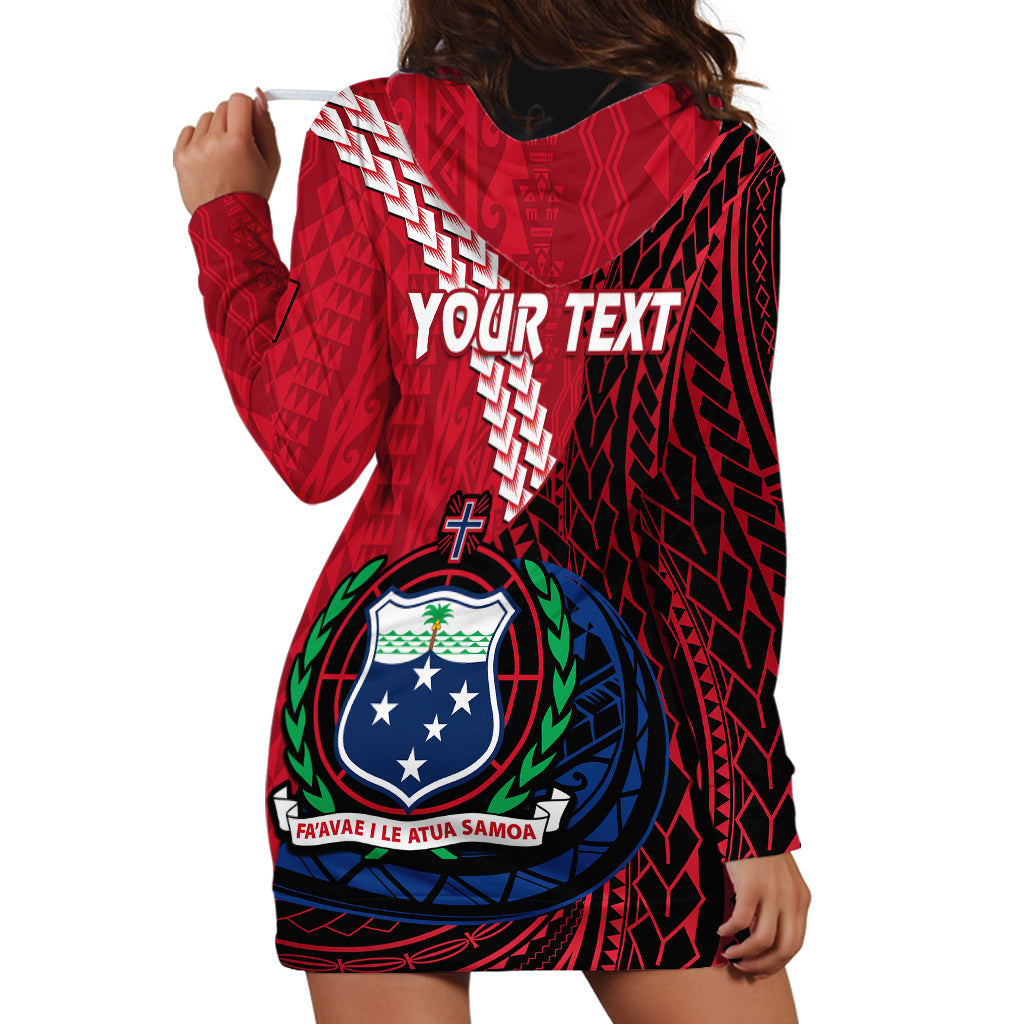 (Custom Personalised) Samoa Hoodie Dress Happy Independence Day Samoan Red Pattern LT14 - Polynesian Pride