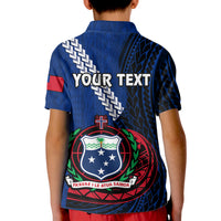 (Custom Personalised) Samoa Kid Polo Shirt Happy Independence Day Samoan Blue Pattern LT14 - Polynesian Pride