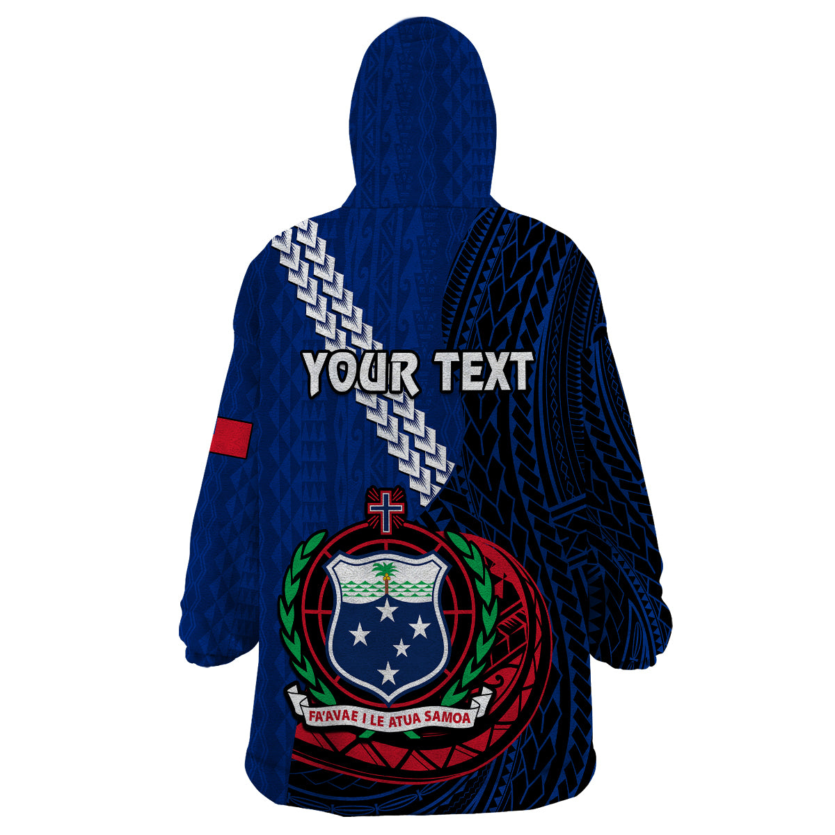 (Custom Personalised) Samoa Wearable Blanket Hoodie Happy Independence Day Samoan Blue Pattern LT14 - Polynesian Pride