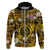 Hawaii State Hoodie Tropical Flowers Mix Tartan Gold Version LT14 - Polynesian Pride