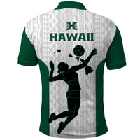 Hawaii Volleyball Polo Shirt Hawaiian Kakau White Style LT14 - Polynesian Pride