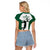 Hawaii Volleyball Raglan Cropped T Shirt Hawaiian Kakau White Style LT14 - Polynesian Pride