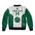 (Custom Text And Number) Hawaii Volleyball Sleeve Zip Bomber Jacket Hawaiian Kakau White Style LT14 - Polynesian Pride