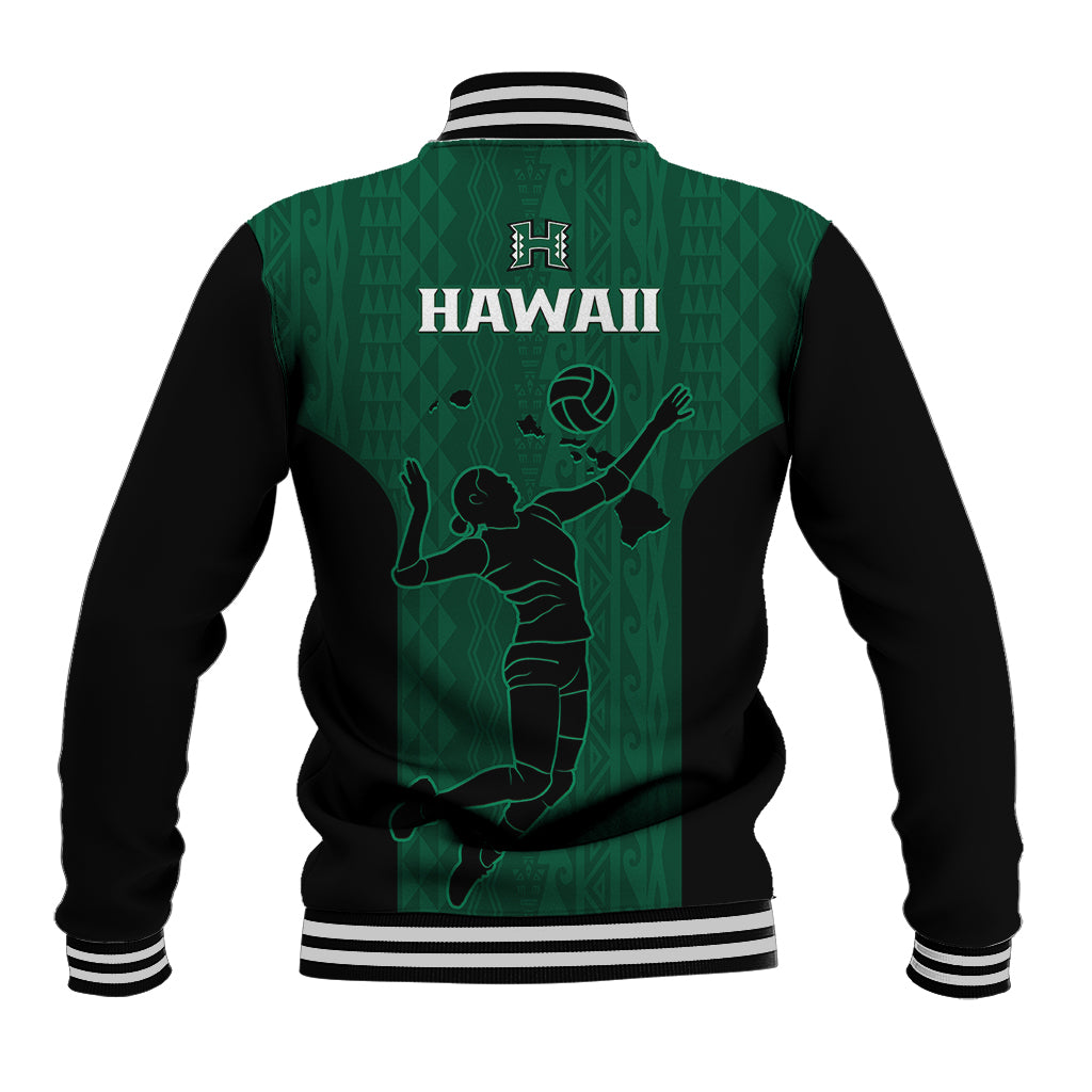 Hawaii Volleyball Baseball Jacket Hawaiian Kakau Green Style LT14 - Polynesian Pride