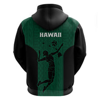 Hawaii Volleyball Hoodie Hawaiian Kakau Green Style LT14 - Polynesian Pride