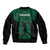 Hawaii Volleyball Sleeve Zip Bomber Jacket Hawaiian Kakau Green Style LT14 - Polynesian Pride