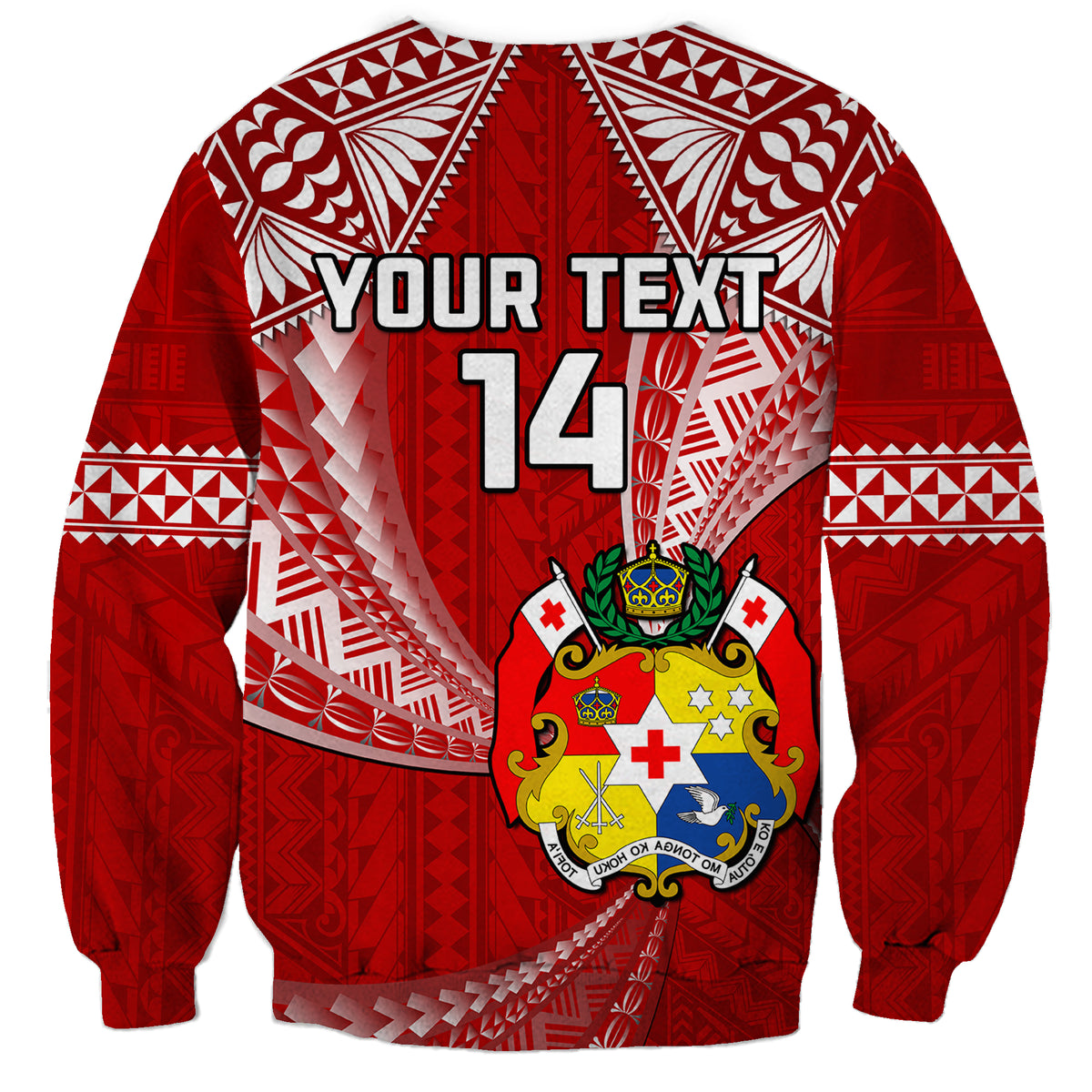 (Custom Text And Number) Tonga Rugby Sweatshirt Mate Maa Tonga Pacific Tongan Ngatu LT14 - Polynesian Pride