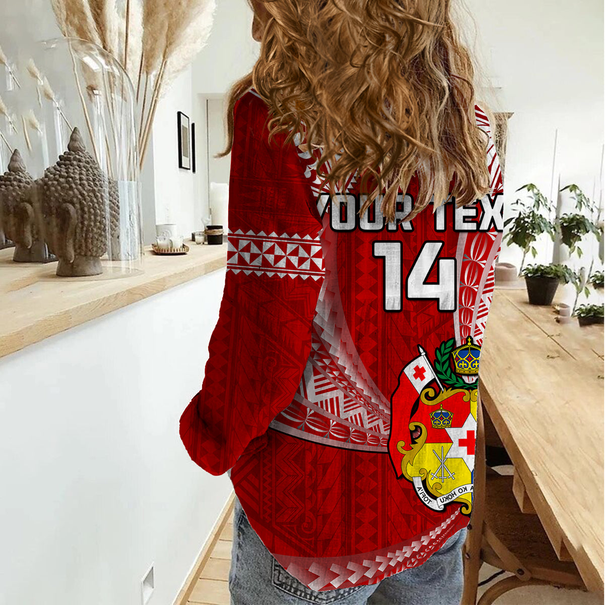 (Custom Text And Number) Tonga Rugby Women Casual Shirt Mate Maa Tonga Pacific Tongan Ngatu LT14 - Polynesian Pride