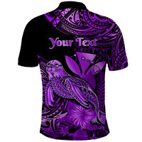 Custom Hawaii Monk Seal Polo Shirt Polynesian Kakau With Kanaka Purple LT14 - Polynesian Pride