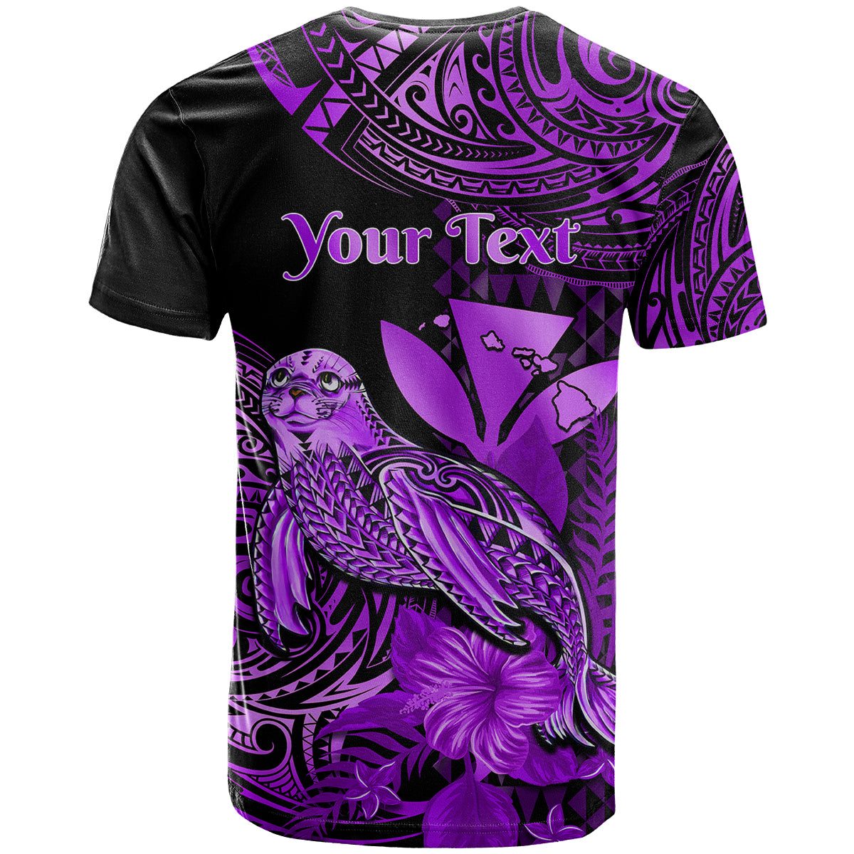 Custom Hawaii Monk Seal T Shirt Polynesian Kakau With Kanaka Purple LT14 - Polynesian Pride