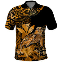 Custom Hawaii Monk Seal Polo Shirt Polynesian Kakau With Kanaka Gold LT14 Gold - Polynesian Pride
