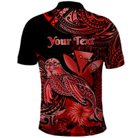 Custom Hawaii Monk Seal Polo Shirt Polynesian Kakau With Kanaka Red LT14 - Polynesian Pride