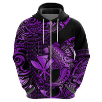 Custom Hawaii Hammerhead Shark Hoodie Polynesian Kakau With Kanaka Purple LT14 - Polynesian Pride