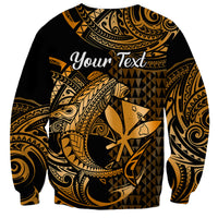(Custom Personalised) Hawaii Hammerhead Shark Sweatshirt Polynesian Kakau With Kanaka Gold LT14 - Polynesian Pride