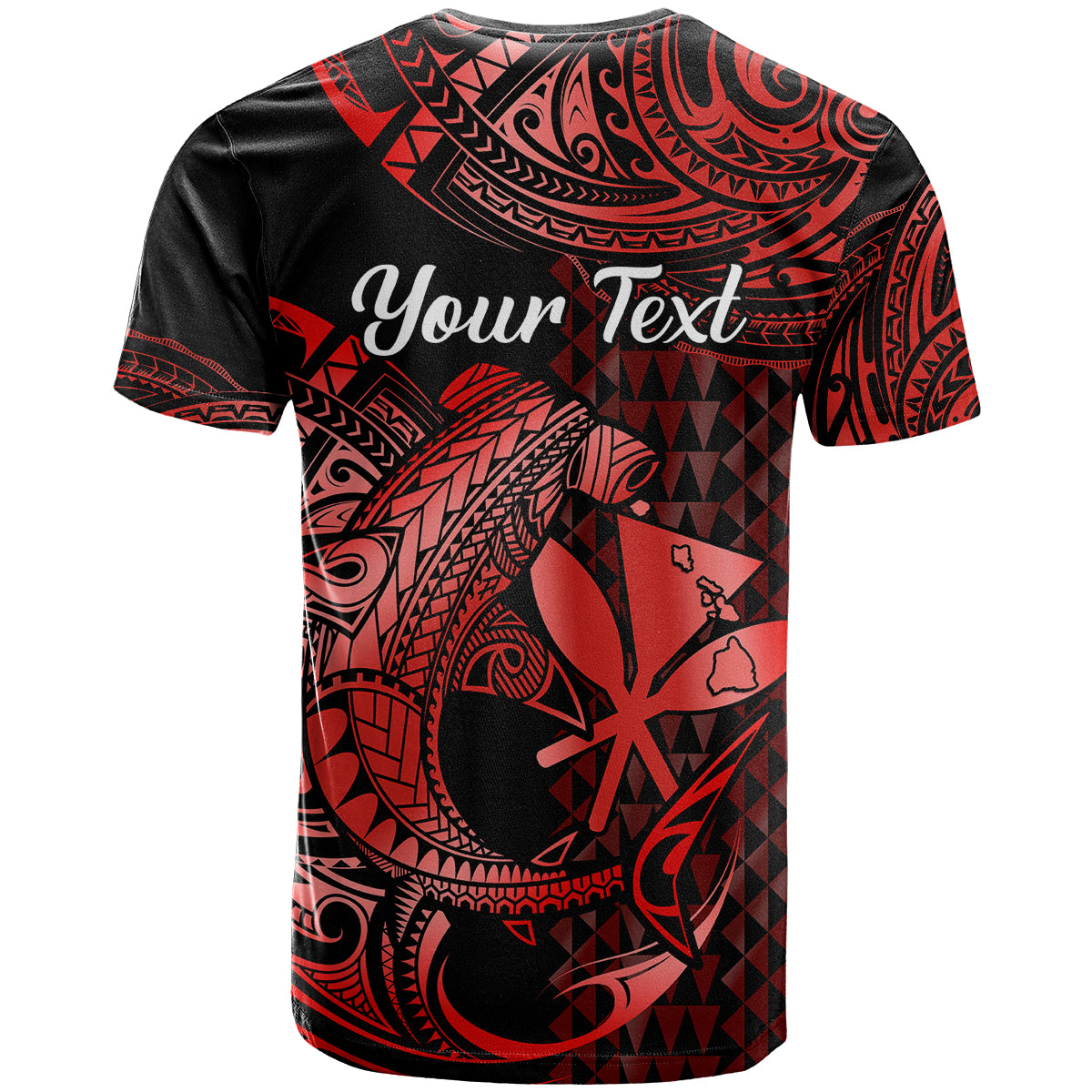 Custom Hawaii Hammerhead Shark T Shirt Polynesian Kakau With Kanaka Red LT14 - Polynesian Pride