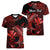 (Custom Personalised) Hawaii Hammerhead Shark Women V Neck T Shirt Polynesian Kakau With Kanaka Red LT14 Female Red - Polynesian Pride