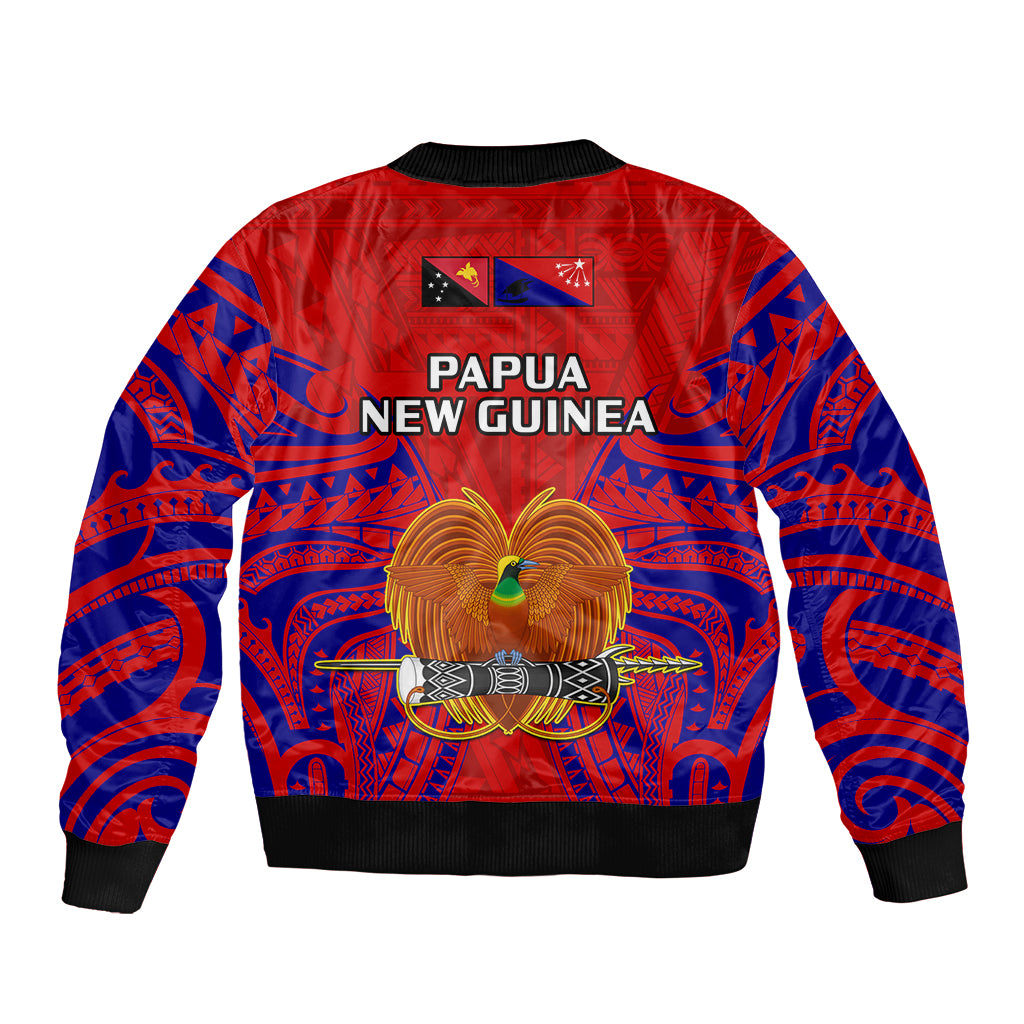 Papua New Guinea Bomber Jacket Central Province Mix Coat Of Arms Polynesian Art LT14 - Polynesian Pride