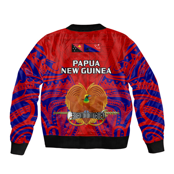 (Custom Personalised) Papua New Guinea Bomber Jacket Madang Province Mix Coat Of Arms Polynesian Art LT14 main image 0