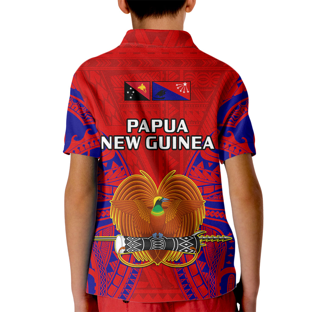 Papua New Guinea Kid Polo Shirt Central Province Mix Coat Of Arms Polynesian Art LT14 - Polynesian Pride