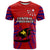 Papua New Guinea T Shirt Central Province Mix Coat Of Arms Polynesian Art LT14 Red - Polynesian Pride