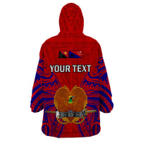 (Custom Personalised) Papua New Guinea Wearable Blanket Hoodie Central Province Mix Coat Of Arms Polynesian Art LT14 - Polynesian Pride
