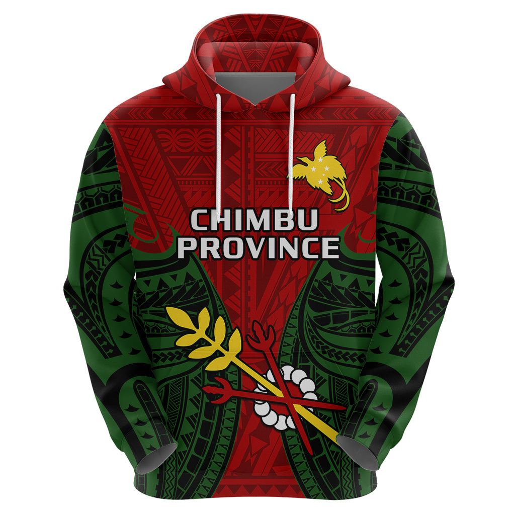 Papua New Guinea Hoodie Chimbu Province Mix Coat of Arms Polynesian Art LT14 - Polynesian Pride
