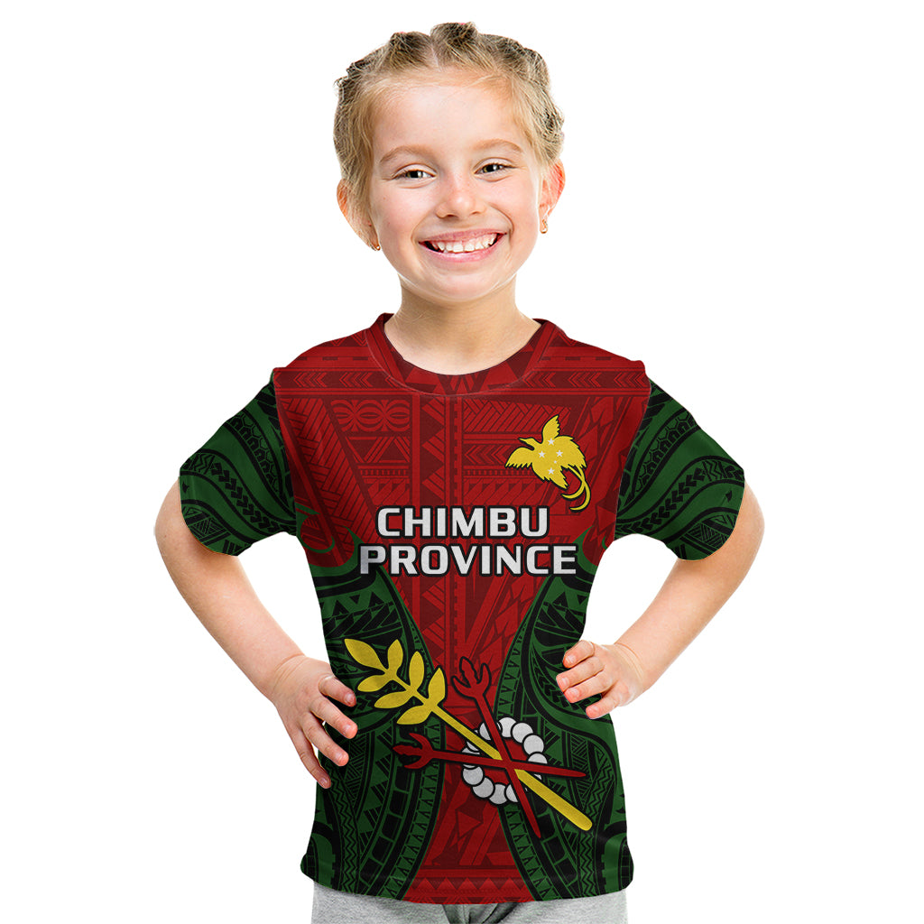 Papua New Guinea Kid T Shirt Chimbu Province Mix Coat Of Arms Polynesian Art LT14 - Polynesian Pride