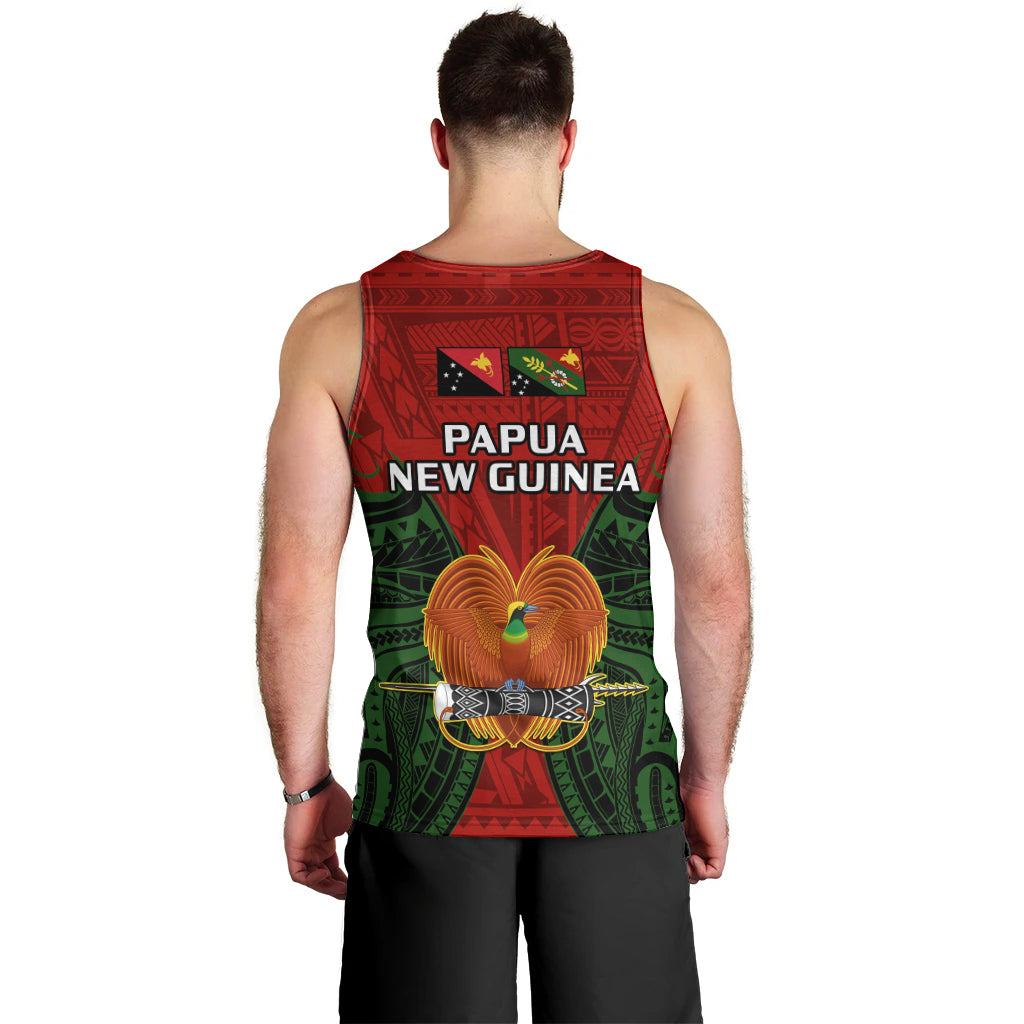 Papua New Guinea Men Tank Top Chimbu Province Mix Coat Of Arms Polynesian Art LT14 - Polynesian Pride
