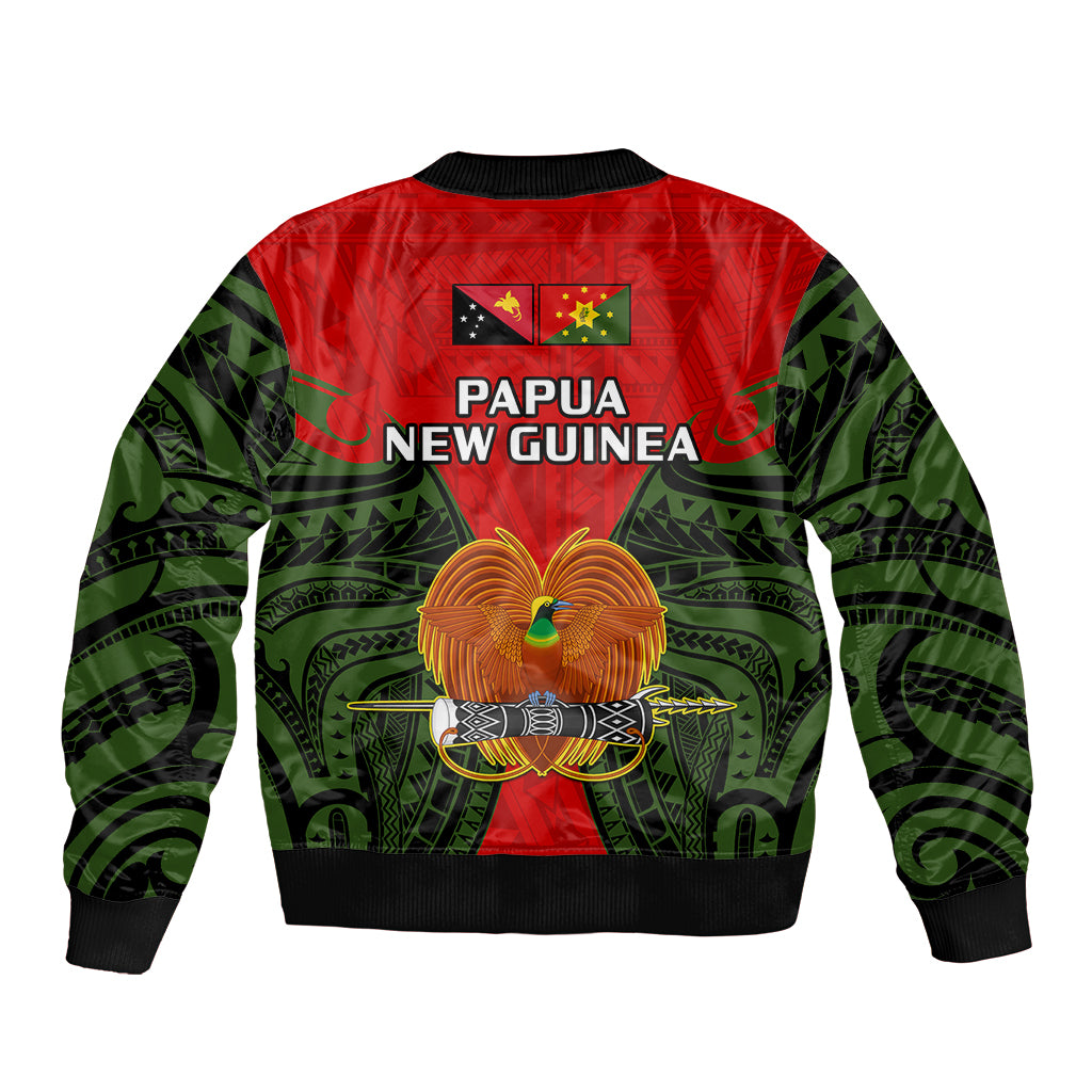 Papua New Guinea Bomber Jacket Eastern Highlands Province Mix Coat Of Arms Polynesian Art LT14 - Polynesian Pride