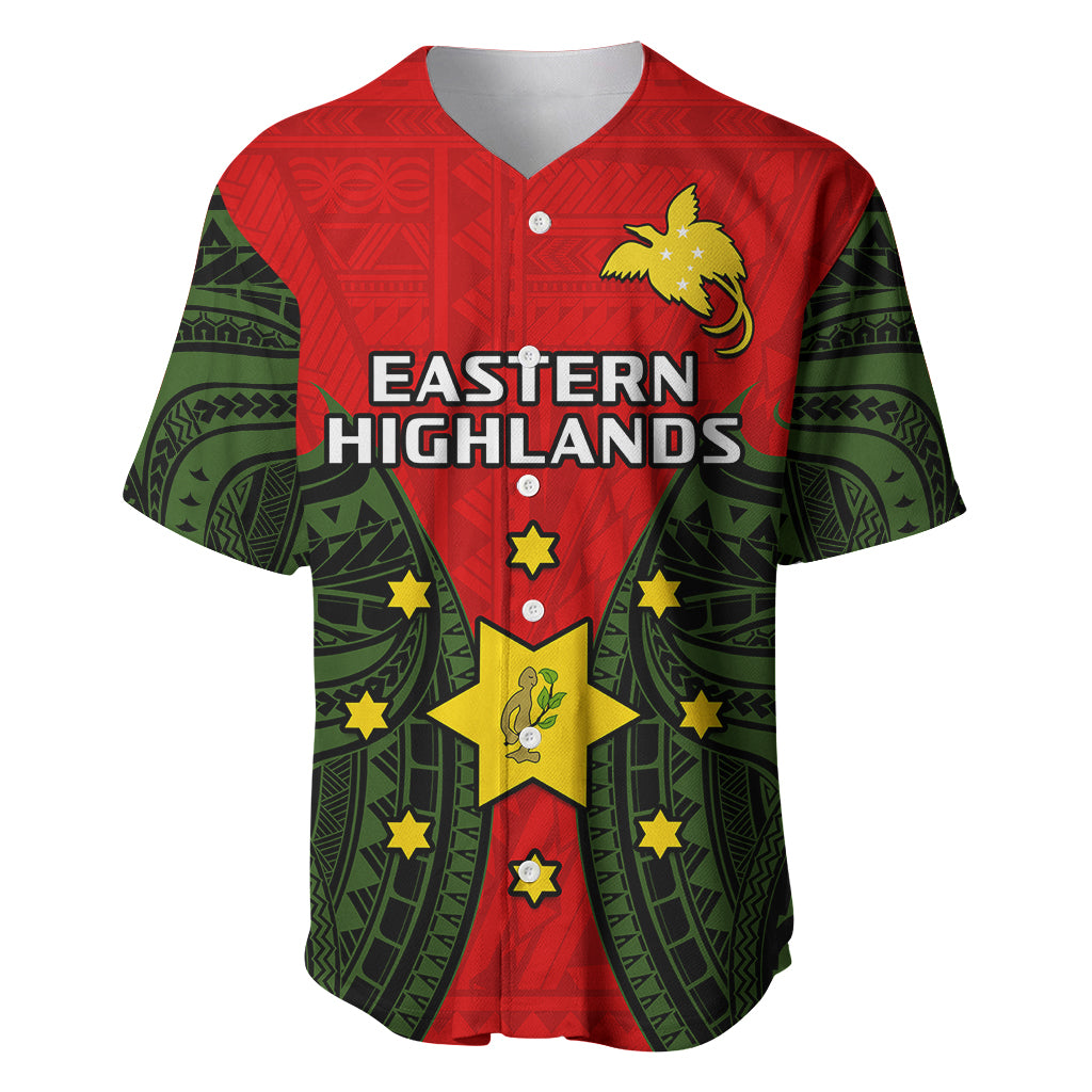 (Custom Personalised) Papua New Guinea Baseball Jersey Eastern Highlands Province Mix Coat Of Arms Polynesian Art LT14 - Polynesian Pride