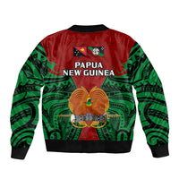 Papua New Guinea Sleeve Zip Bomber Jacket East New Britain Province Mix Coat Of Arms Polynesian Art LT14 - Polynesian Pride
