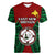 Papua New Guinea Women V Neck T Shirt East New Britain Province Mix Coat Of Arms Polynesian Art LT14 - Polynesian Pride