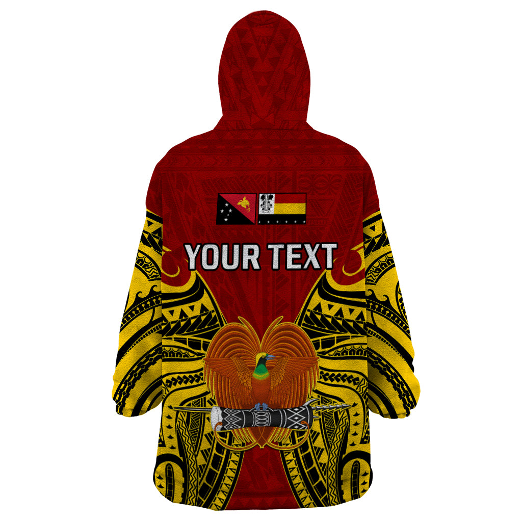 (Custom Personalised) Papua New Guinea Wearable Blanket Hoodie Madang Province Mix Coat Of Arms Polynesian Art LT14 - Polynesian Pride