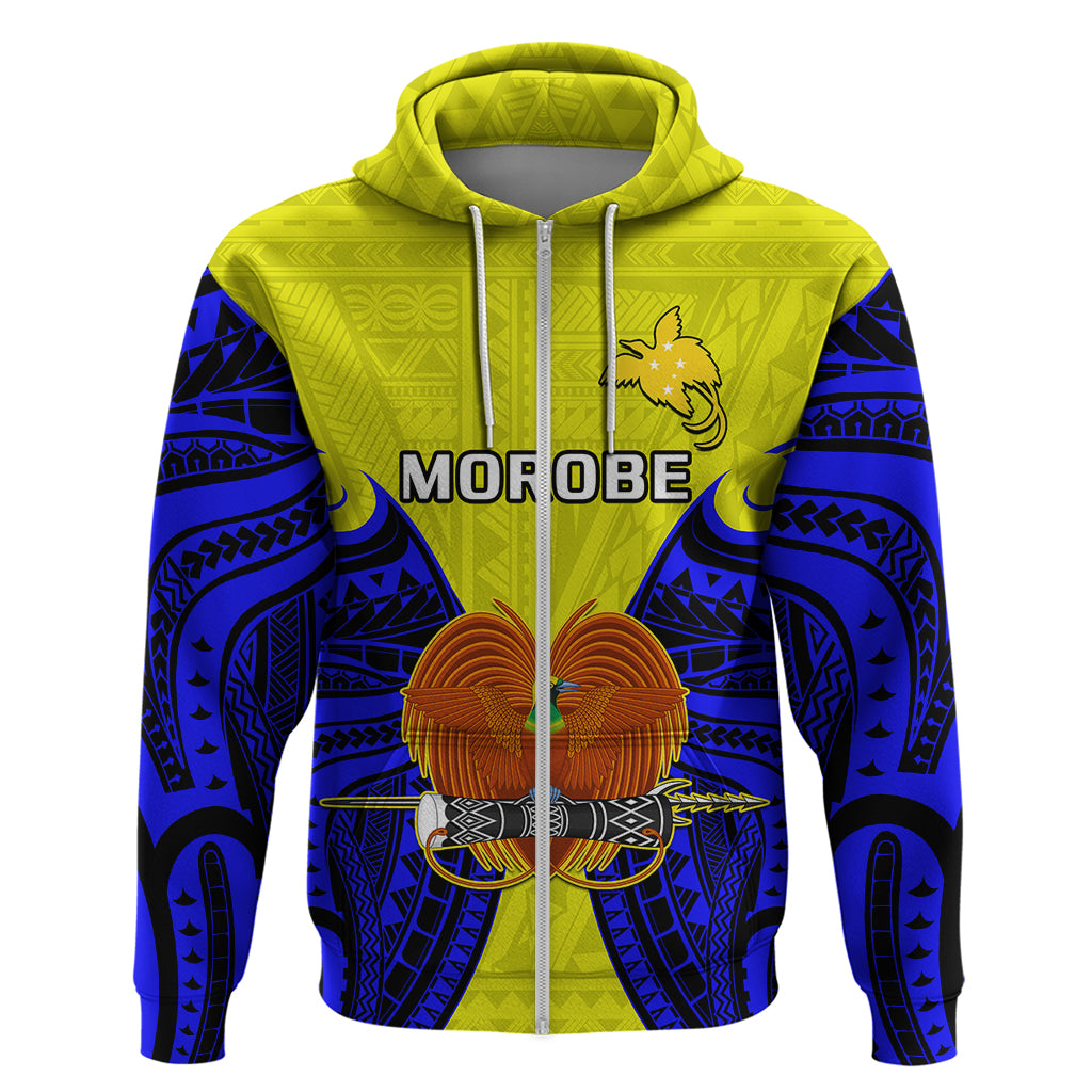 Papua New Guinea Hoodie Morobe Province Mix Coat of Arms Polynesian Art LT14 - Polynesian Pride