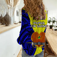 Papua New Guinea Women Casual Shirt Morobe Province Mix Coat Of Arms Polynesian Art LT14 - Polynesian Pride