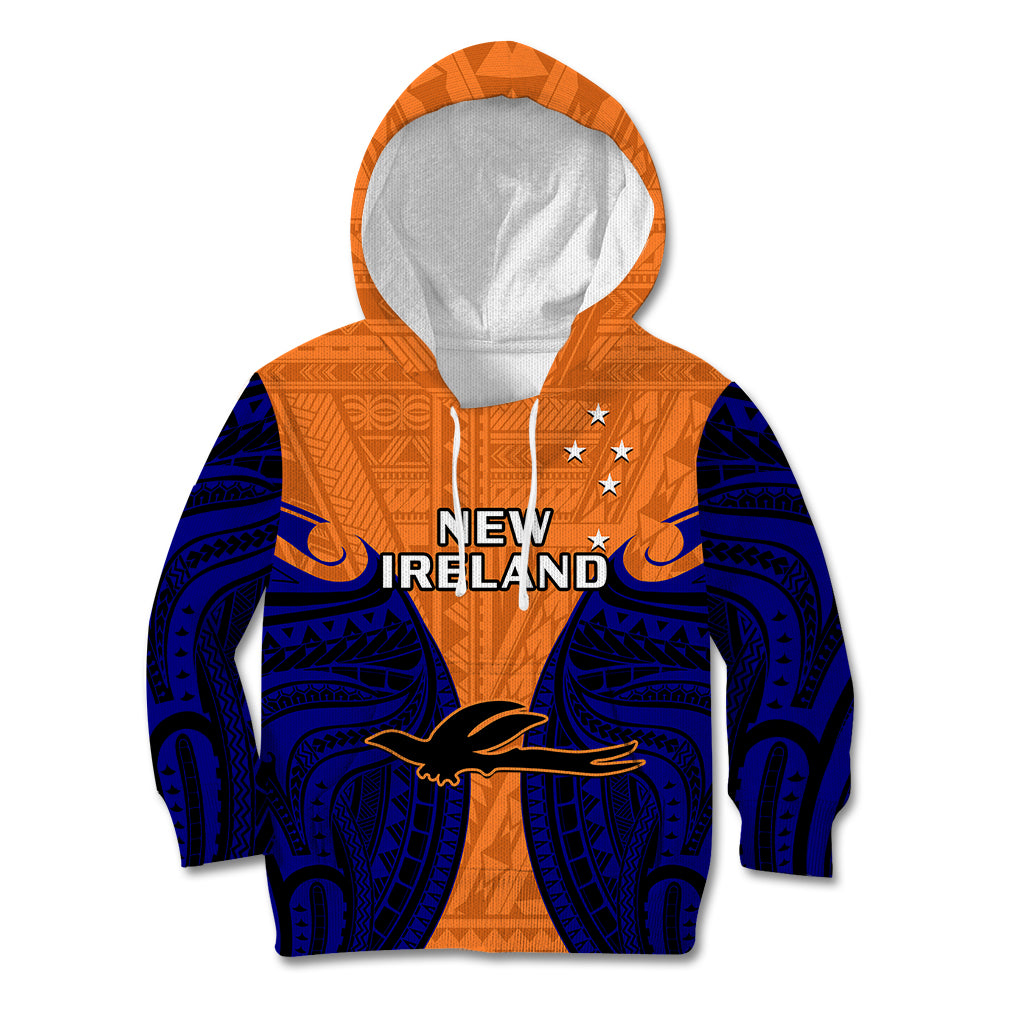 Papua New Guinea Kid Hoodie New Ireland Province Mix Coat Of Arms Polynesian Art LT14 Hoodie Orange - Polynesian Pride