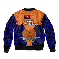 Papua New Guinea Sleeve Zip Bomber Jacket New Ireland Province Mix Coat Of Arms Polynesian Art LT14 - Polynesian Pride