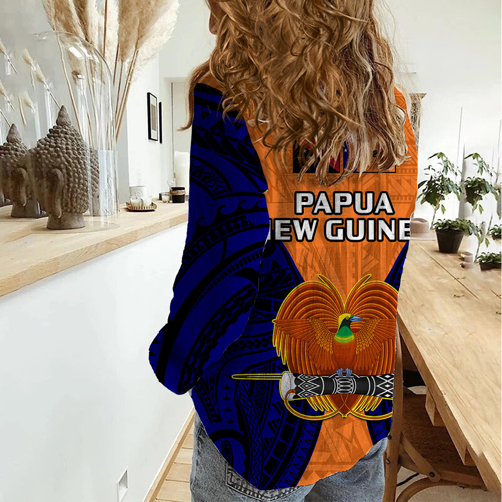 Papua New Guinea Women Casual Shirt New Ireland Province Mix Coat Of Arms Polynesian Art LT14 - Polynesian Pride