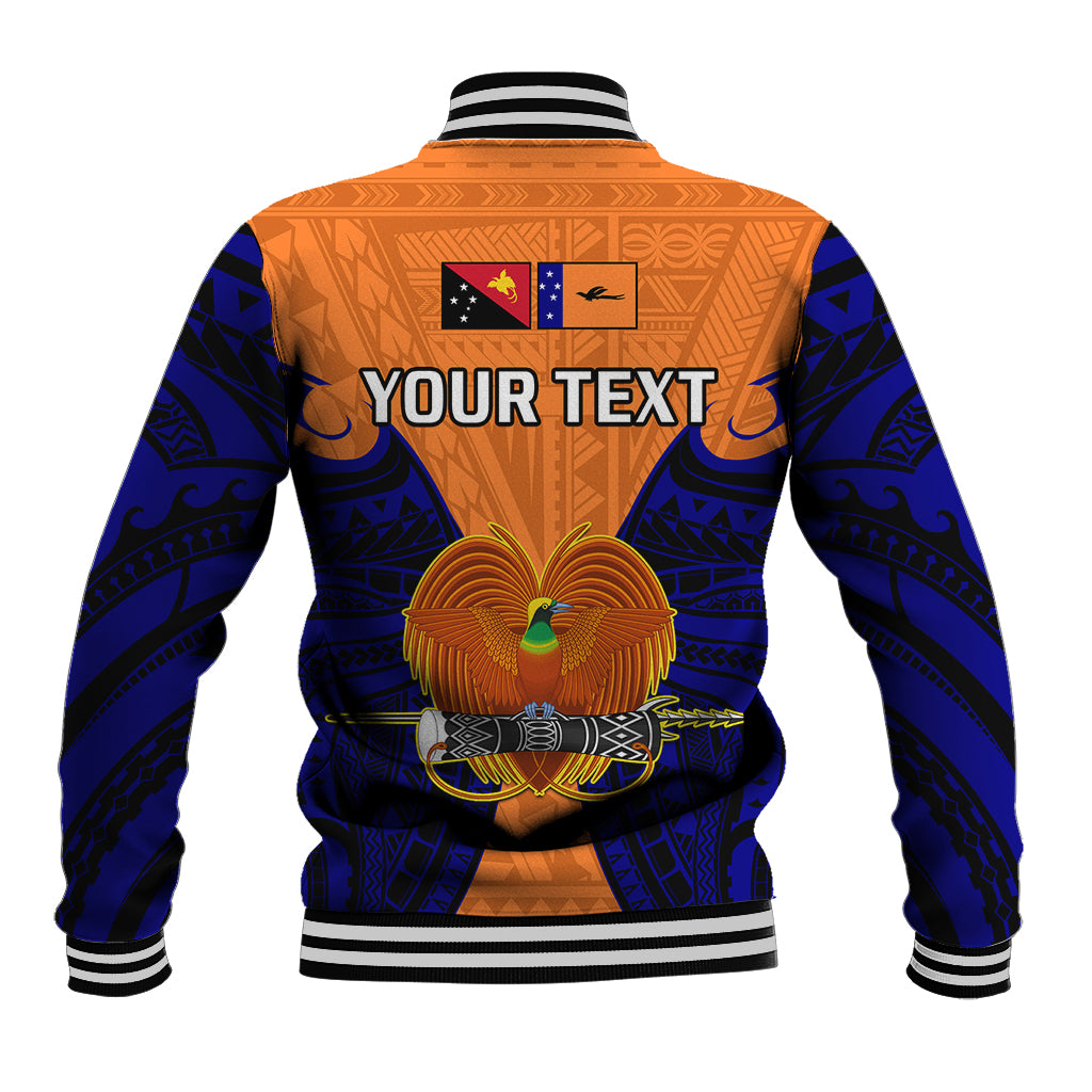 (Custom Personalised) Papua New Guinea Baseball Jacket New Ireland Province Mix Coat Of Arms Polynesian Art LT14 - Polynesian Pride