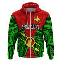 Papua New Guinea Hoodie Southern Highlands Province Mix Coat of Arms Polynesian Art LT14 - Polynesian Pride