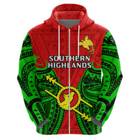 Custom Papua New Guinea Hoodie Southern Highlands Province Mix Coat of Arms Polynesian Art LT14 - Polynesian Pride