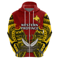 Papua New Guinea Hoodie Western Province Mix Coat of Arms Polynesian Art LT14 - Polynesian Pride
